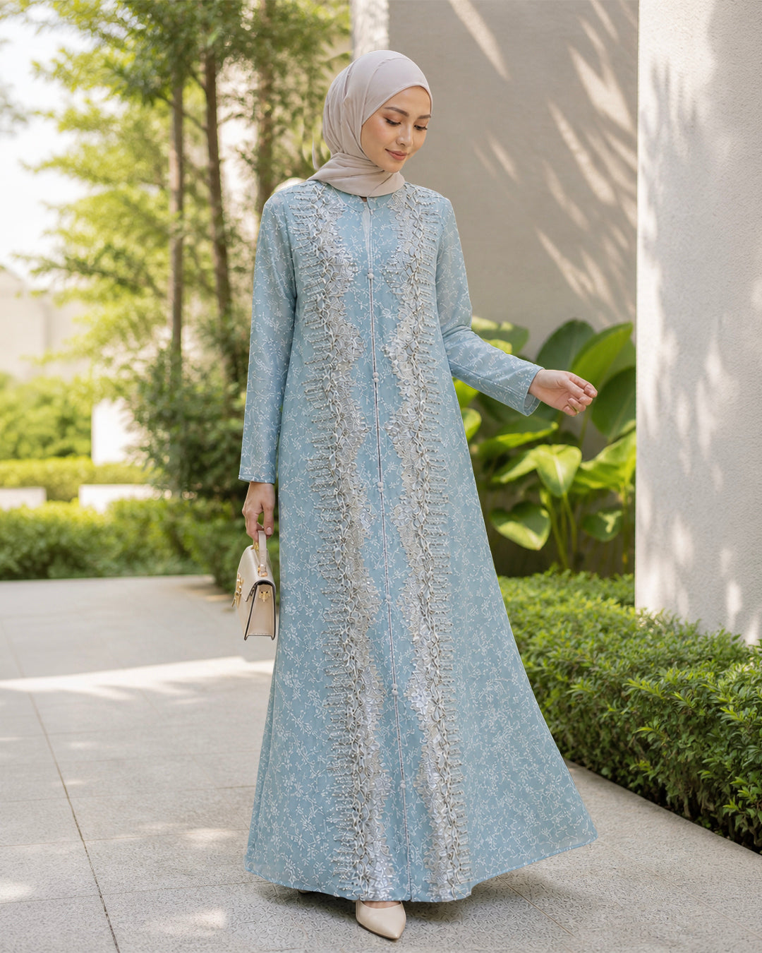 NUR VOGUE Luna Premium Arab Style Jubah – Sky Blue