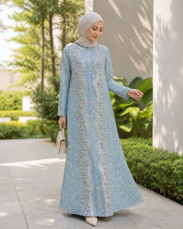 NUR VOGUE Luna Premium Arab Style Jubah – Sky Blue