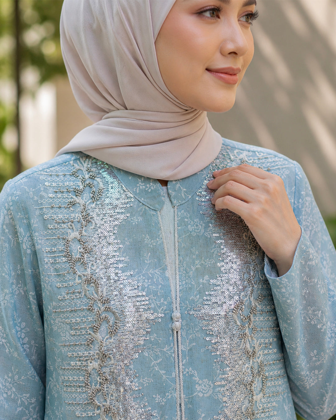 NUR VOGUE Luna Premium Arab Style Jubah – Sky Blue