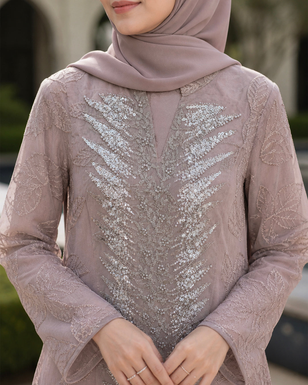 NUR VOGUE Adeeva Flowy Muslimah Abaya Dress – Soft Pink