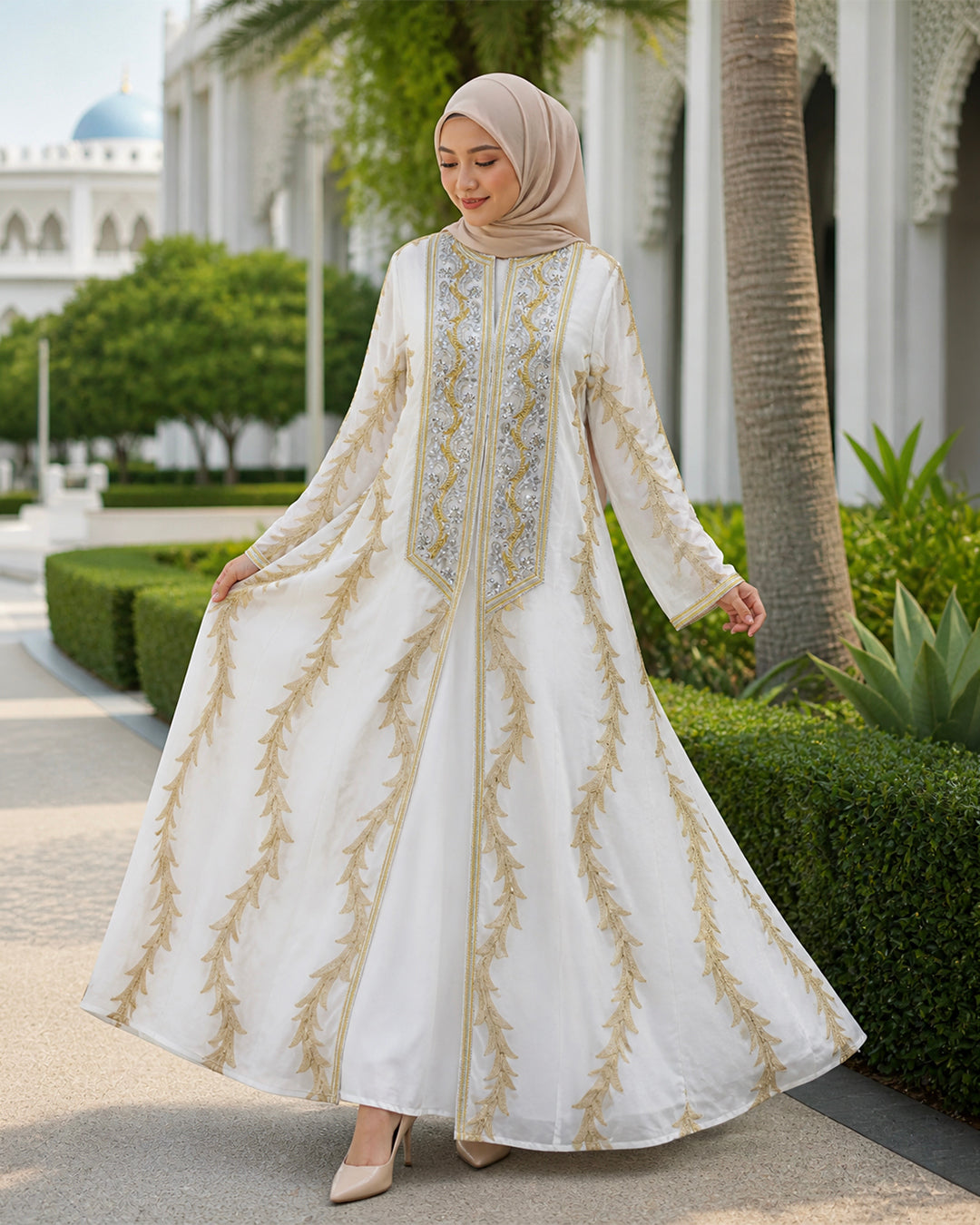 NUR VOGUE Emira Luxury Kaftan Abaya Dress – Classic Black