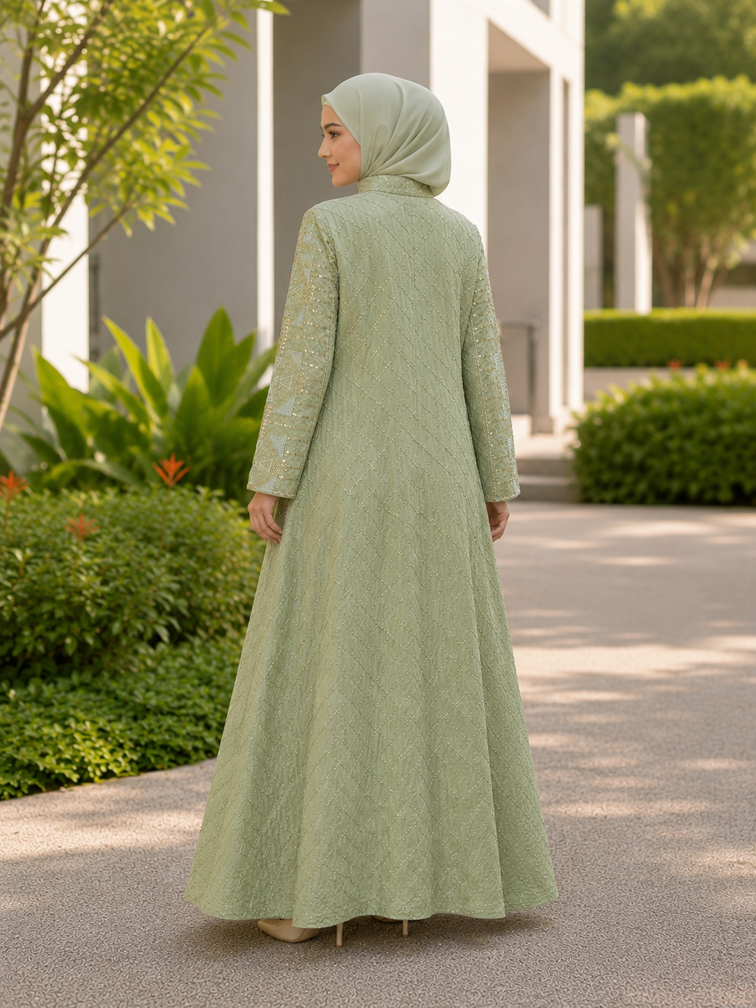 NUR VOGUE Zavielle Abaya Premium Handwork Muslimah Dress Elegant Jubah Raya Moden Ready Stock