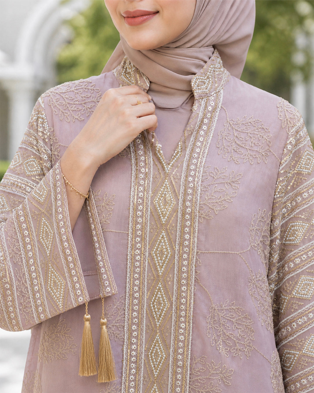 NUR VOGUE Amberlee Premium Muslimah Abaya Dress – Dusty Pink