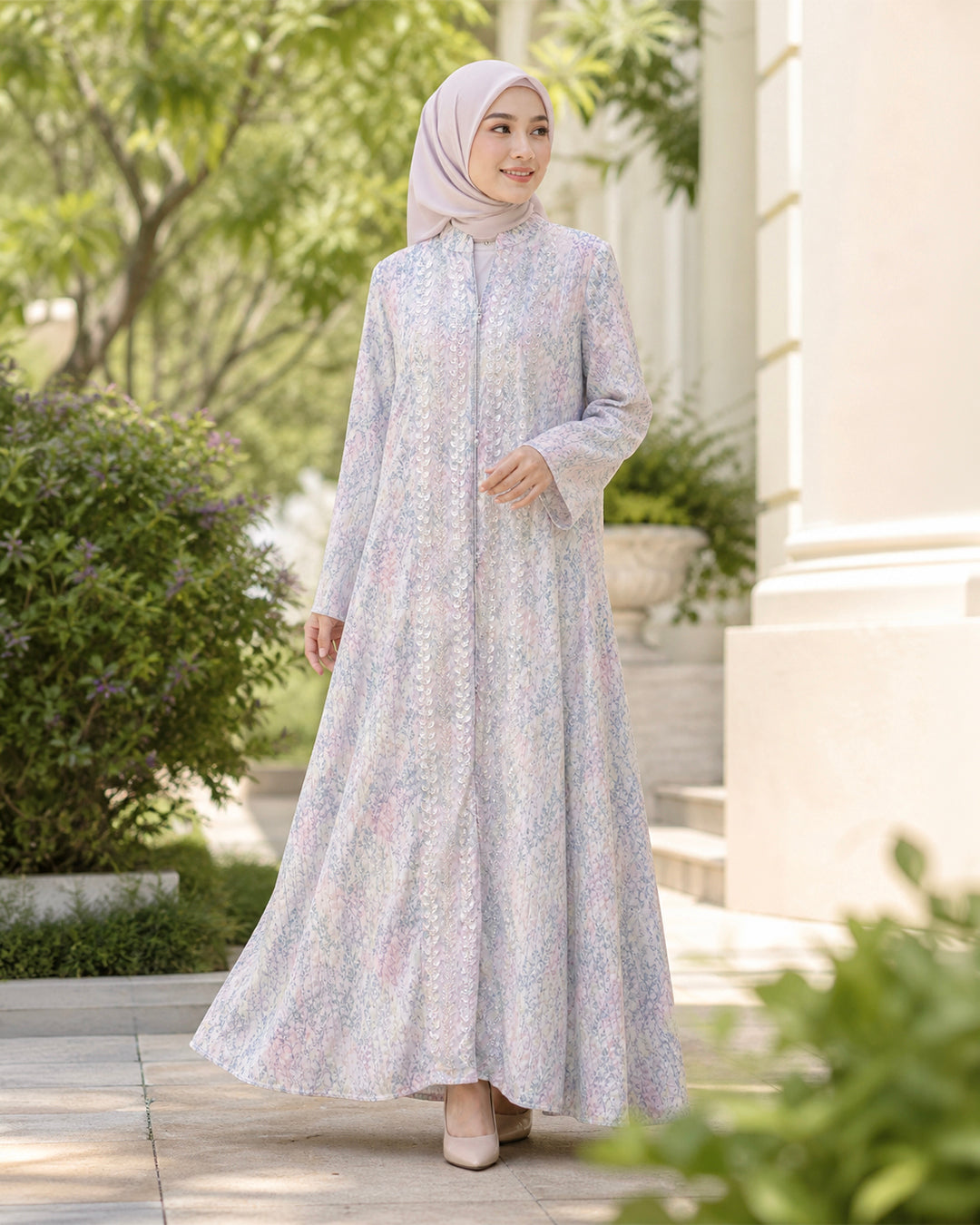 NUR VOGUE Azyra Premium Muslimah Jubah Abaya – Lilac Purple