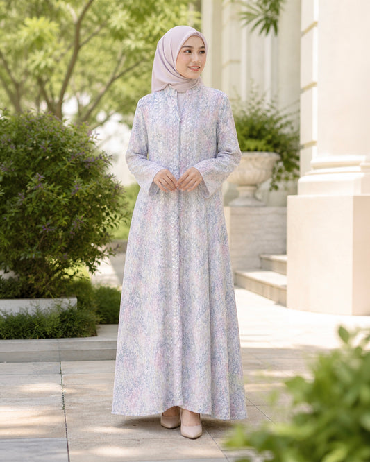NUR VOGUE Azyra Premium Muslimah Jubah Abaya – Lilac Purple